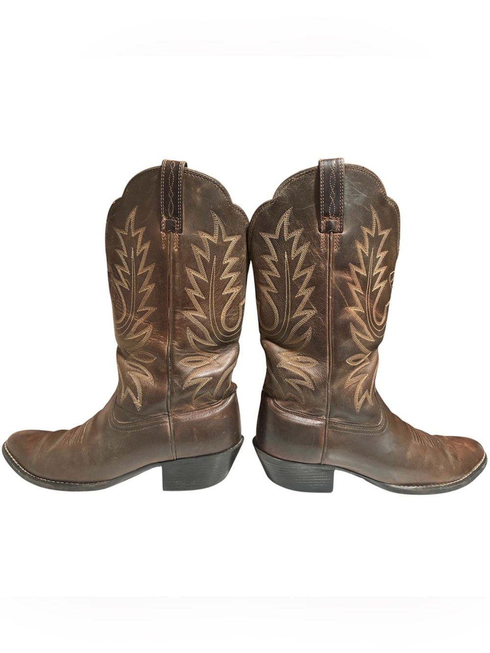 Ariat Women’s Heritage Brown Leather Western Cowboy Boots with Embroidery - 7B - Picture 3 of 9